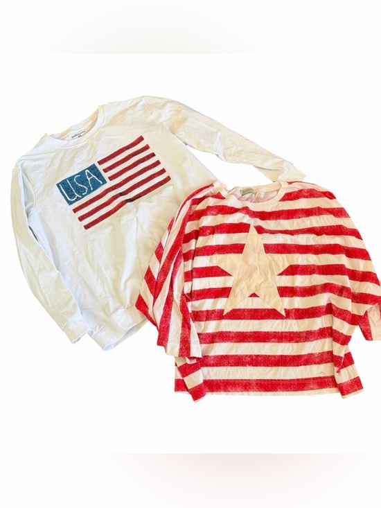 ragabond Tops - Unbranded Women's Red & White Striped Long-Sleeve Tee with Star Detail